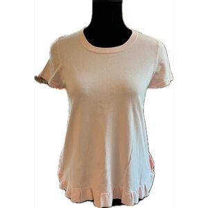NWT Adrianna Papell “Blush” Ruffled Short Sleeve Sweater